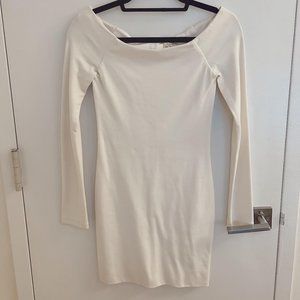 Torn by RONNY KOBO - Cream Off the Shoulder Mini Dress